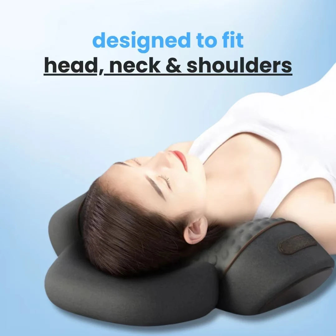 Soothe-3-in-1 Neck Massager Cervical Pillow Hot Compress Vibration Massage Neck Traction Relax Pillow Spine Support Massager