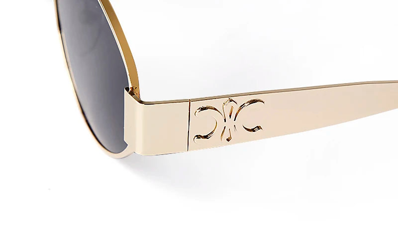 Retro Metal Frame Pilot Oval Sunglasses Women Men Brand Designer Vintage Round Sun Glasses Luxury 90s Green Lens Shades Male UV