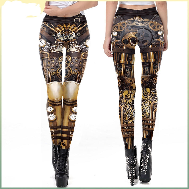 Women's Peripheral Dark Steam Fashion Stretch Digital Printing Tights