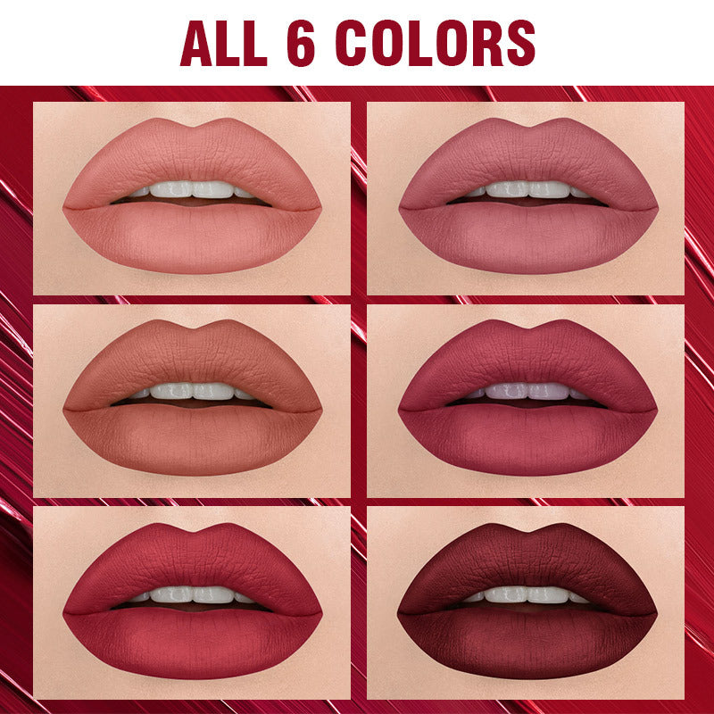 Lipstick 6 Count Set Matte Velvet Lip Gloss