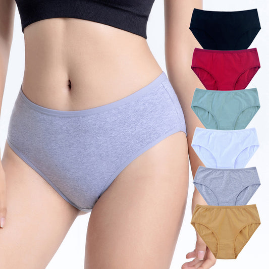 Underwear Plus Size Cotton Triangle Women's Medium High Waist