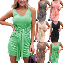 Laden Sie das Bild in den Galerie-Viewer, Ribbed Tank Dress Solid Color Dress