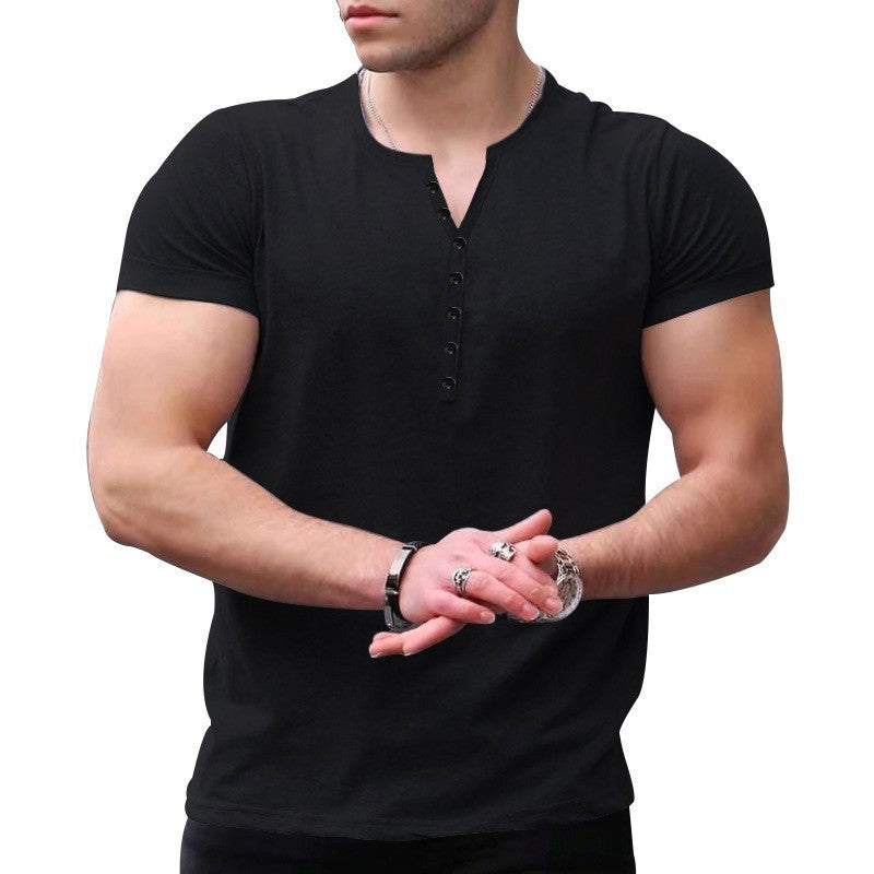 Short Sleeve Men's Solid Color T-shirt