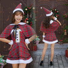 Charger l&#39;image dans la galerie, Split Size Christmas Clothing Plaid Cloak Suit