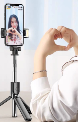 Compatible con Apple, Bluetooth Selfie Stick Control remoto móvil Trípode