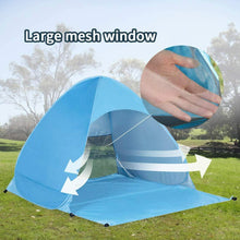 Cargar imagen en el visor de la galería, Pop Up Beach Tent For 1-3 Person Rated UPF For UV Sun Protection Waterproof