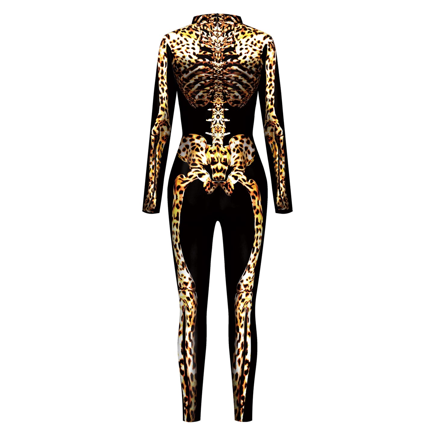 Halloween Parent-child Leopard Skeleton Printing One-piece