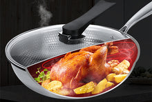 画像をギャラリービューアに読み込む, Stainless Steel Wok Non-stick Pan Full Screen Honeycomb Design No Lampblack No Coating Frying Pan Kitchen Tools Kitchenware New