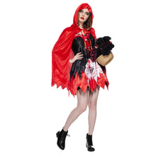 Charger l&#39;image dans la galerie, Spot Halloween New Classic Little Red Riding Hood Cosplay Clothes Bloodstain Horror Performance Costumes Witch Suit Dress