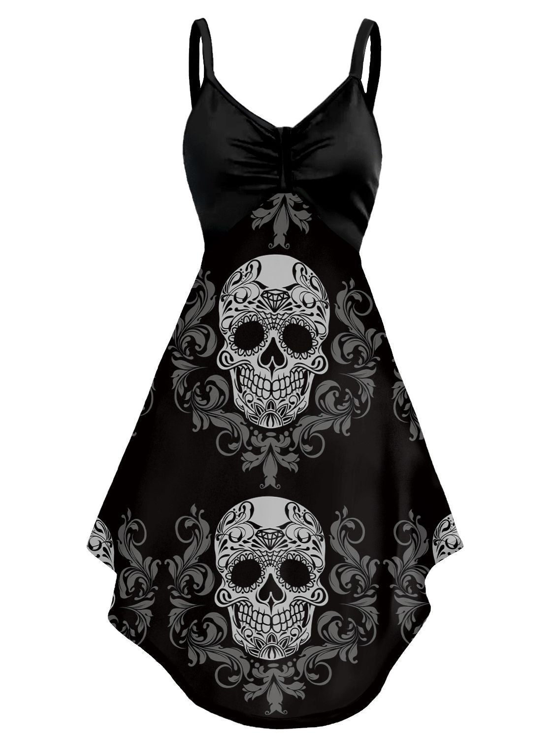 Women's Halloween Skull Head Printing Slip Dress