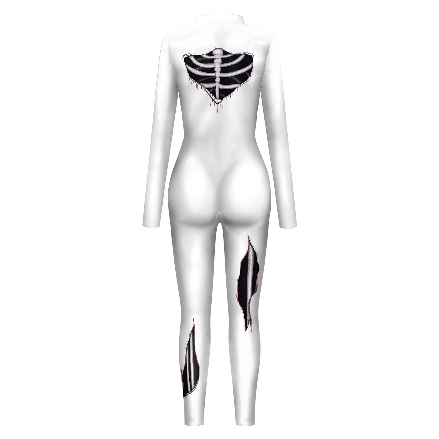 Women's Halloween Tight Body Skeleton Digital Printing Cool Jumpsuit