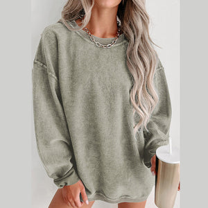 European And American Leisure Style Oversize Solid Color Pullover Thread