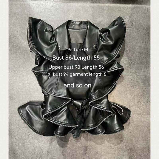 Women's Sheepskin Leather Vest Heavy Work Sheepskin Coat