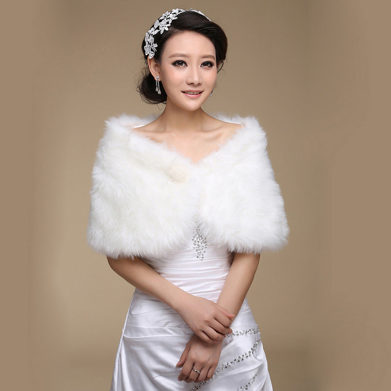 Fur Shawl Dress Warm Rabbit Fur