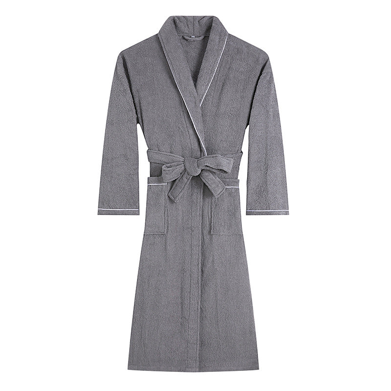 Men's And Women's Fashion Towel Material Thick Bathrobe