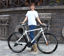 Carica l&#39;immagine nel visualizzatore di Gallery, Aluminum Alloy Road Bike 21 Speed Bend Put Double Disc Brake