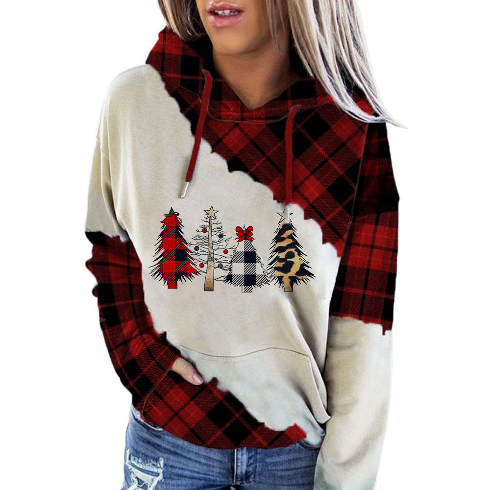 Christmas Series Hooded Pocket Sweater For Women