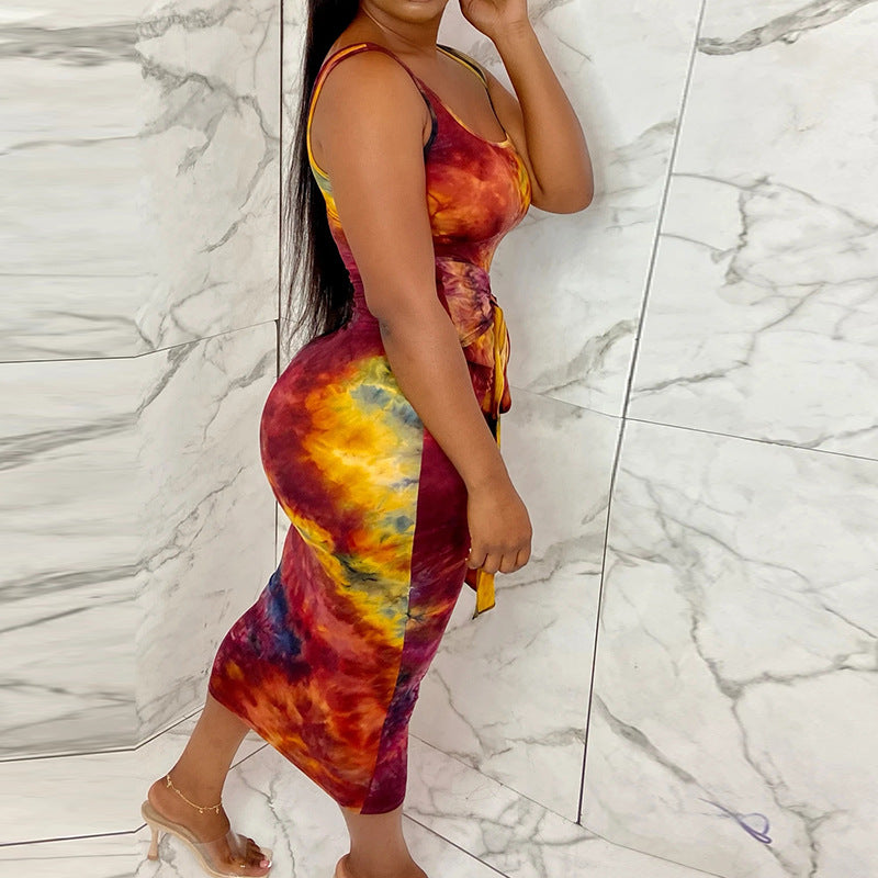 Women's Tie-dye Vest Dress