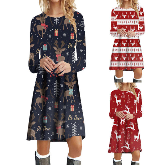 Women's Christmas Party Long Sleeve Dress