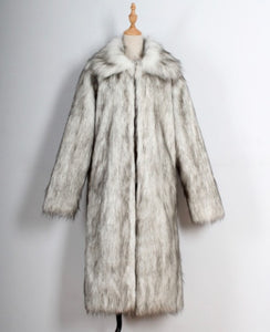 Men's Overcoat Faux Fur Coat Long Trench Coat