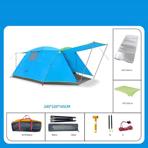 Four Person Outdoor Camping Space Folding And Thickening Tent Rain And Sun Proof Outdoor