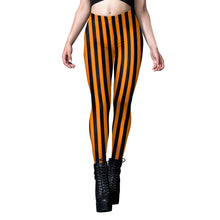 Carica l&#39;immagine nel visualizzatore di Gallery, Halloween Pumpkin Head Digital Printing Stripe Tight Feet Women&#39;s Leggings