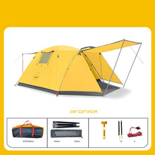 画像をギャラリービューアに読み込む, Four Person Outdoor Camping Space Folding And Thickening Tent Rain And Sun Proof Outdoor