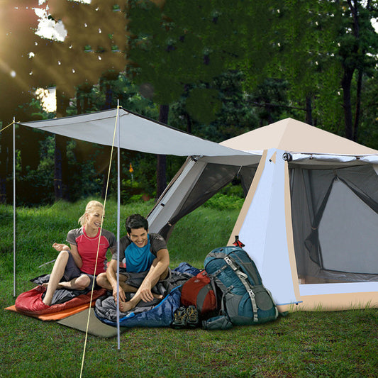 Fully Automatic Outdoor Quick-open Camping Camping Beach Sunscreen Thickening Rainstorm Double-layer Aluminum Pole Tent