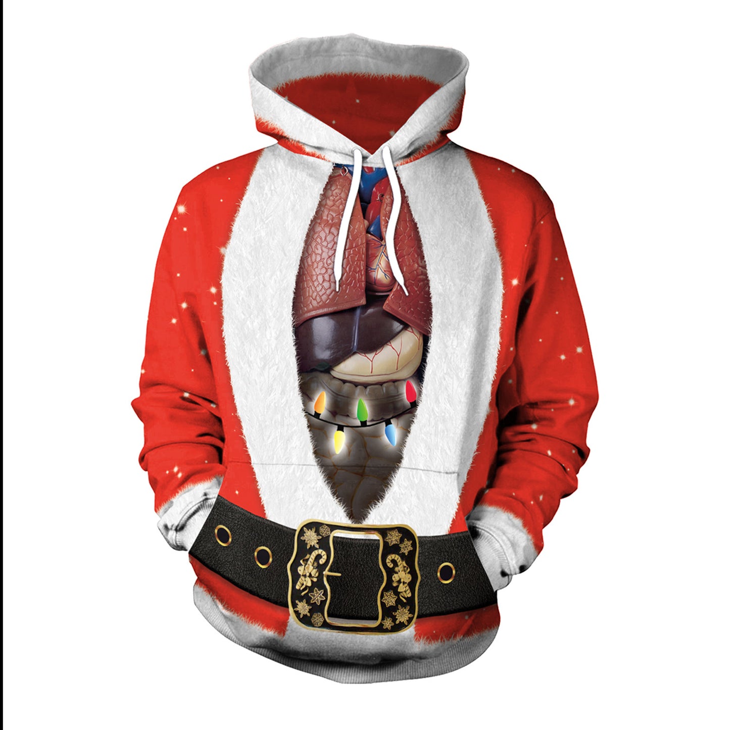 Christmas Women's Loose Versatile Hooded Creative Digital Printed Sweater