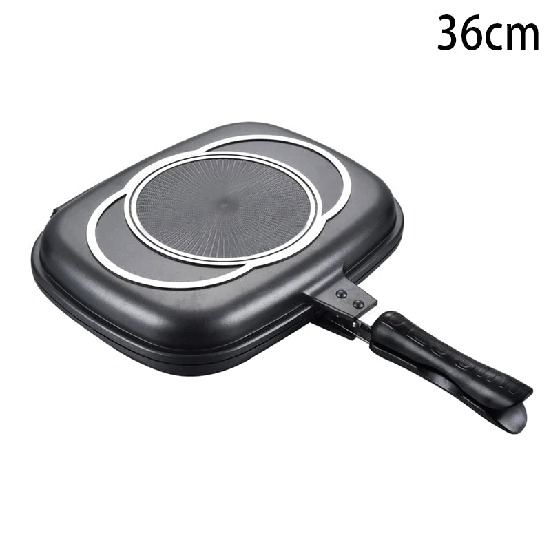 Portable And Durable Double-sided Grill Pan For Frying