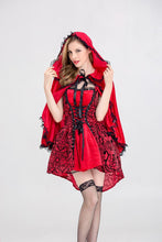 Carica l&#39;immagine nel visualizzatore di Gallery, Halloween Gothic Style Red Hat Costume Play Cloak