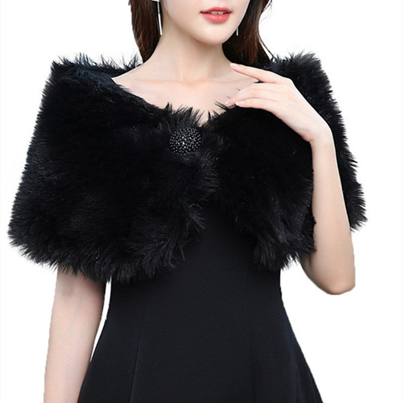 Fur Shawl Dress Warm Rabbit Fur