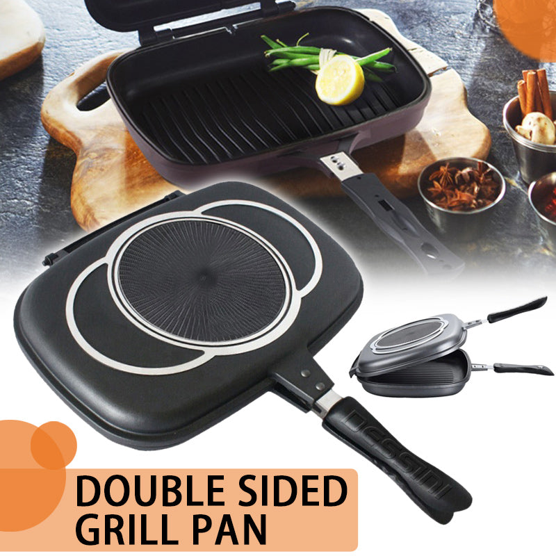 Portable And Durable Double-sided Grill Pan For Frying