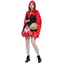 Charger l&#39;image dans la galerie, Spot Halloween New Classic Little Red Riding Hood Cosplay Clothes Bloodstain Horror Performance Costumes Witch Suit Dress