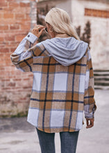 Carica l&#39;immagine nel visualizzatore di Gallery, Ladies Hooded Casual Mid-length Plaid Shirt