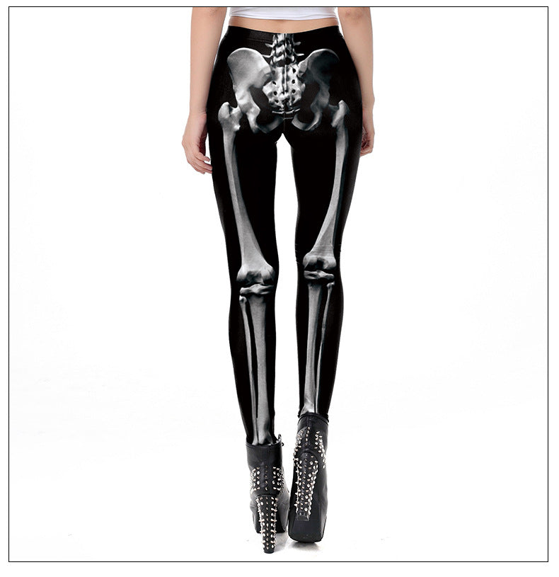 3D Skeleton Digital Printed Women's Sports Leggings