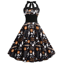 Charger l&#39;image dans la galerie, Halloween Dress Skull Spider Web Printed Clothing Women&#39;s Strap High Waist Skirt