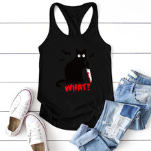 Charger l&#39;image dans la galerie, Gothic Cat Knife Bat What Printed Shirt