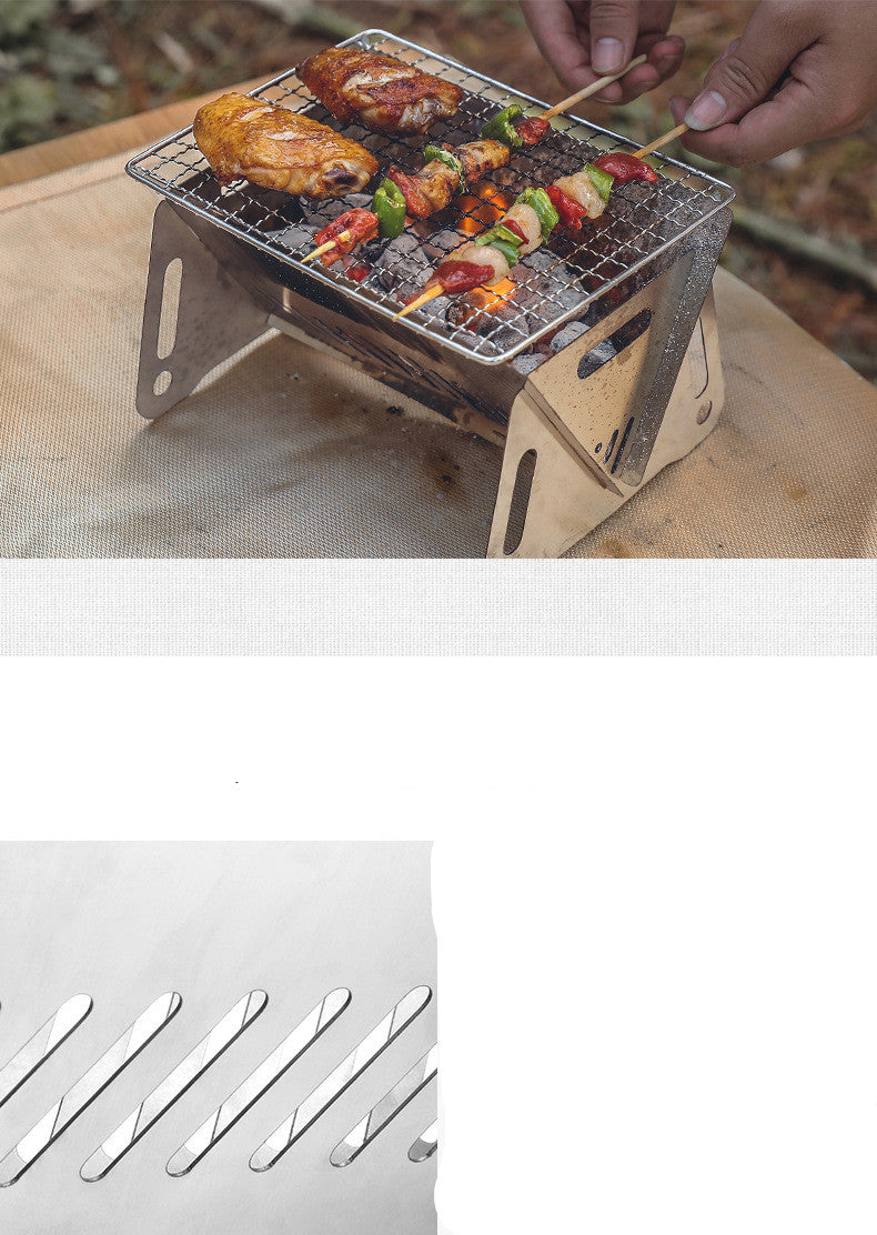 Outdoor Folding Card Stove Stainless Steel Incinerator Grill