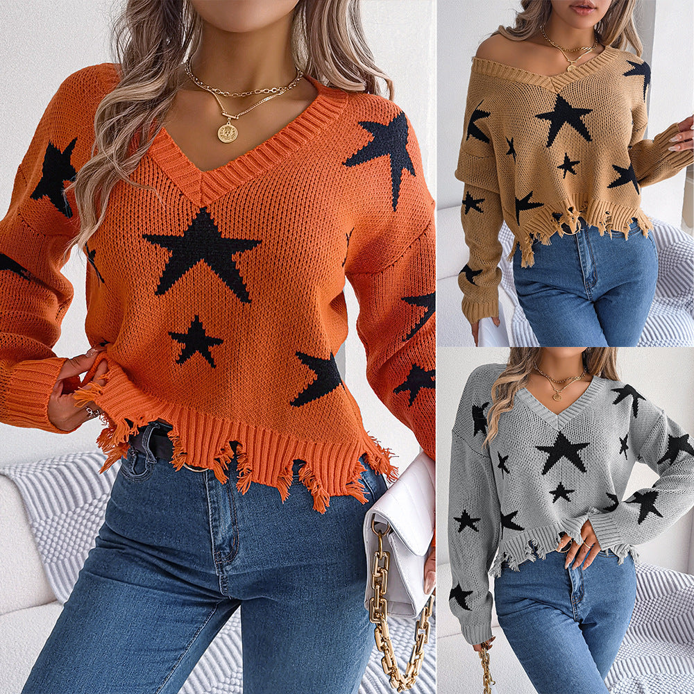 Long Sleeve Knitted Pullover Sweater