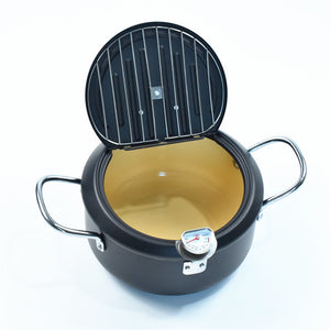 Household Tempura Deep Frying Pan With Thermometer