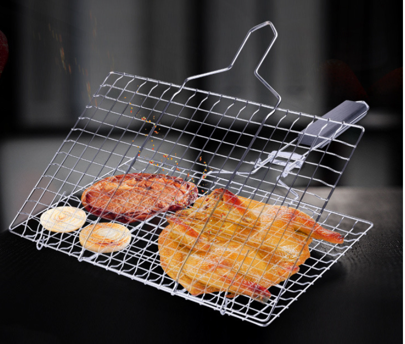 Detachable Grill Net Foldable Grill Square Grilled Vegetable Basket Grilled Fish