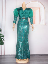 Laden Sie das Bild in den Galerie-Viewer, Heavy Industry Yarn Water Soluble Evening Long Dress